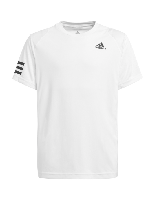 Maglietta Adidas Club 3 Stripes Junior bianca