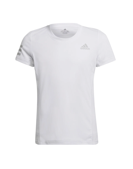 Maglietta Adidas Club 3 Stripes bimba bianca